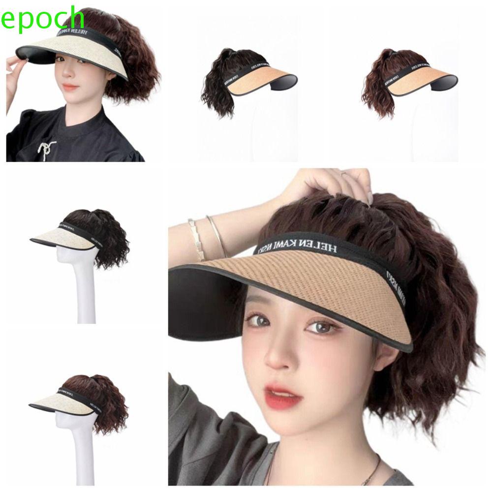Epoch Mũ Lưỡi Trai Kèm Tóc Giả Bằng Sợi Kaki Cách Nhiệt Tự Nhiên Màu Be Cho Nữ