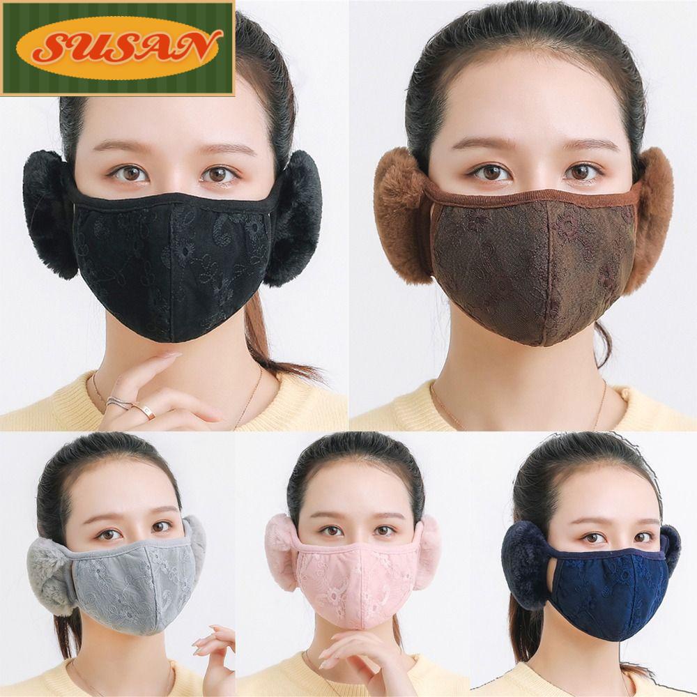 SUSANS Chụp Tai Chống Lạnh Phối Ren Thoáng Khí