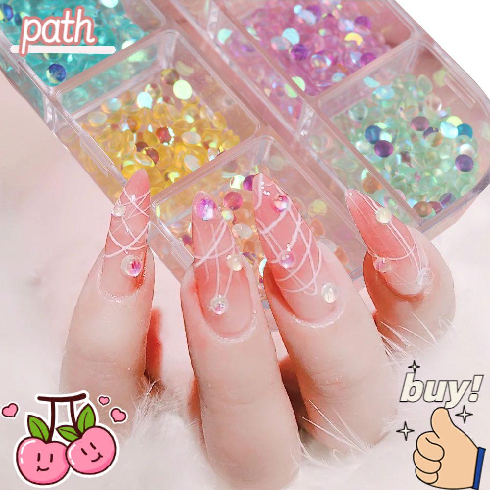 PATH Hộp 6 Ngăn Đựng Đá Đính Móng Tay