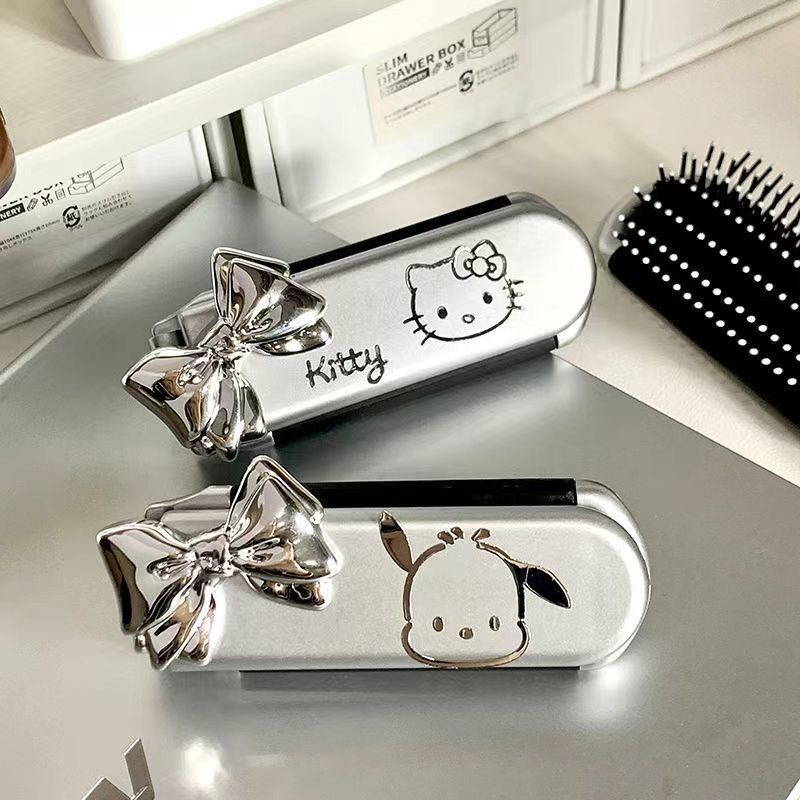 SANRIO Gương Trang Điểm Gấp Gọn Mini Hình Hello Kitty Kuromi Melody Cinnamoroll Đáng Yêu