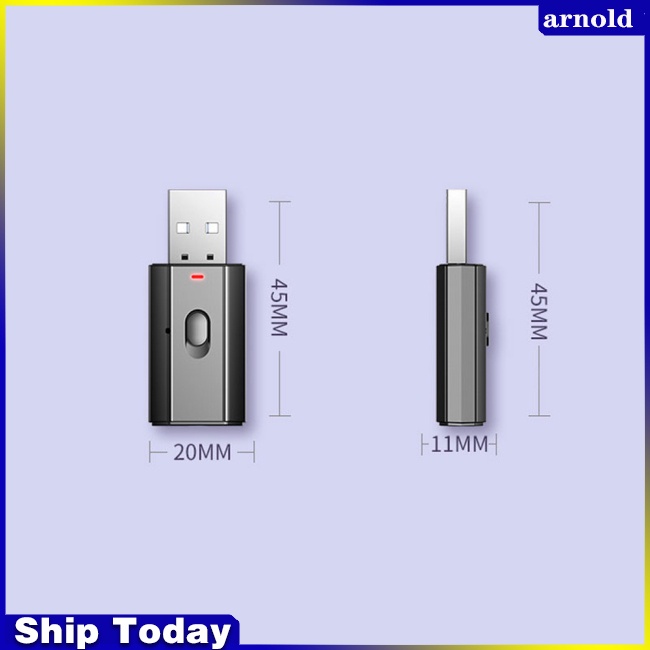 Thiết Bị Thu Phát Bluetooth 5.0 2 Trong 1 Rảnh Tay Cho Xe Hơi