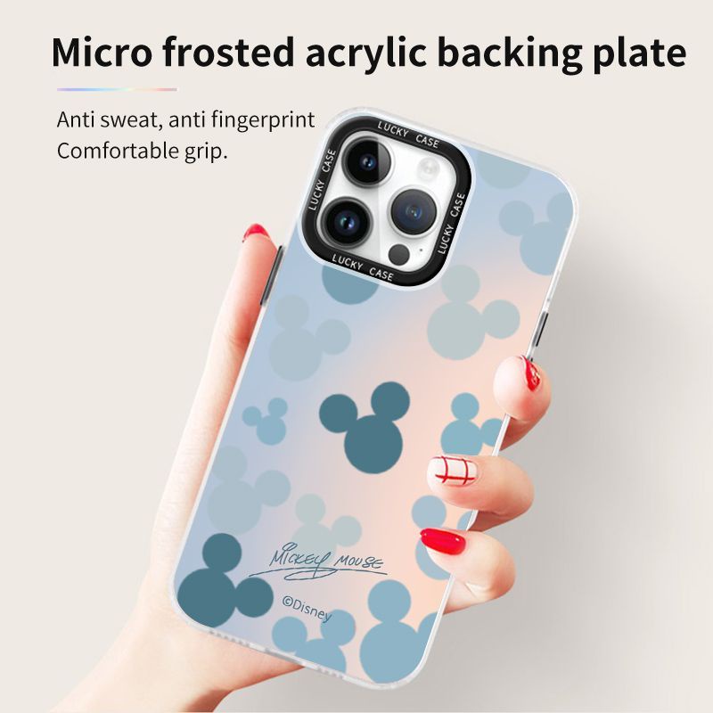 Ốp Điện Thoại IMD Màu Xanh Dương Laser Hình Mickey Cho Apple Iphone Xr12678Plus 1314I promax 4GBN