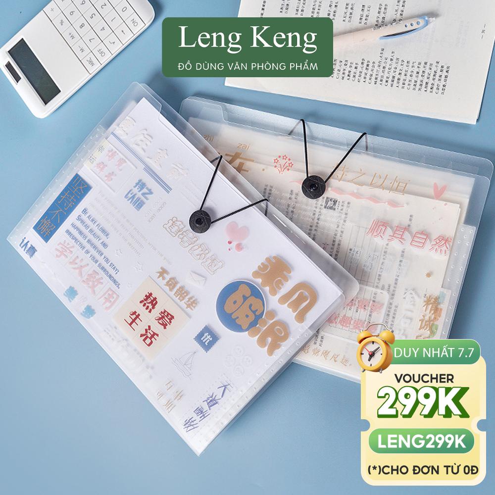 Túi đựng tài liệu Leng Keng tệp đựng tài liệu nhiều ngăn kẹp file túi đựng tài liệu A4 phụ kiện văn phòng phẩm F01