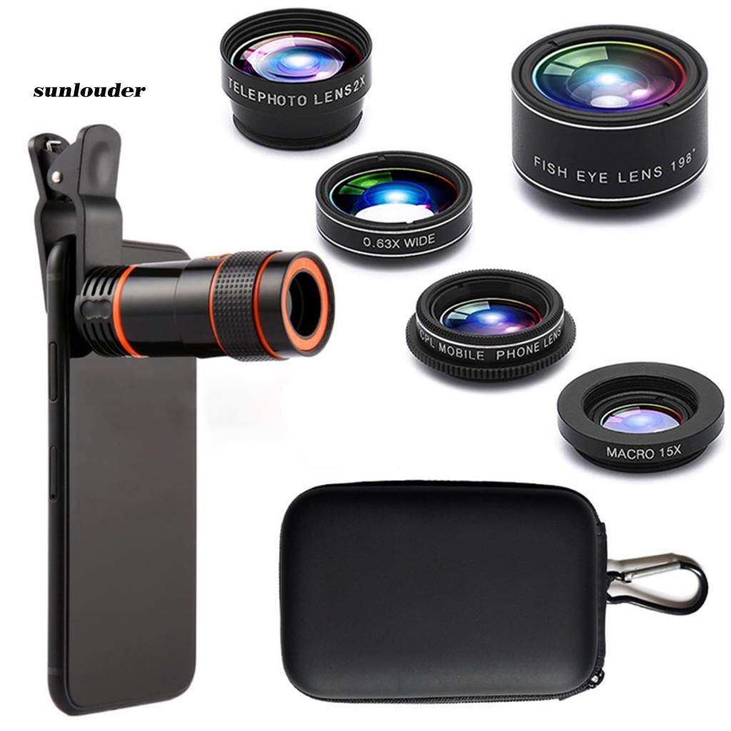 1 Bộ Thấu Kính Mắt Cá Góc Rộng 198 Độ Cho Điện Thoại