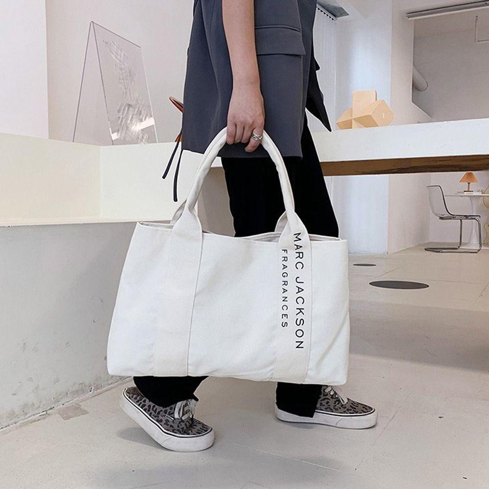 Túi Xách Canvas Sức Chứa Lớn In Chữ Thời Trang Cho Nữ