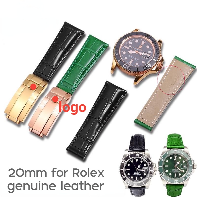 Dây Đeo Bằng Da Thật Hai Mặt Cho Đồng Hồ Rolex DAYTONA GMT Yacht-Master 20mm