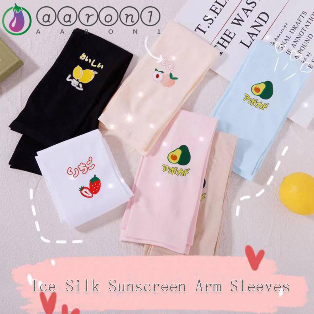 AARON1 Găng Tay Lái Xe Đạp Làm Mát In Hình Trái Cây Dễ Thương