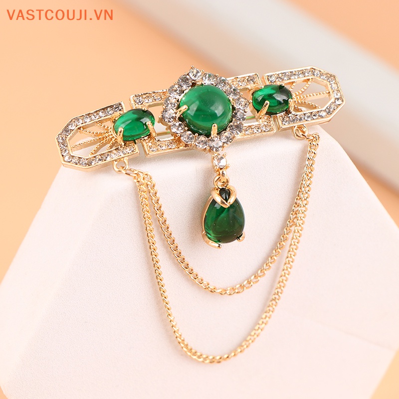 Ghim Cài Áo Chuỗi Tua Rua Đính Đá Pha Lê Chất Lượng Cao Cho Nữ