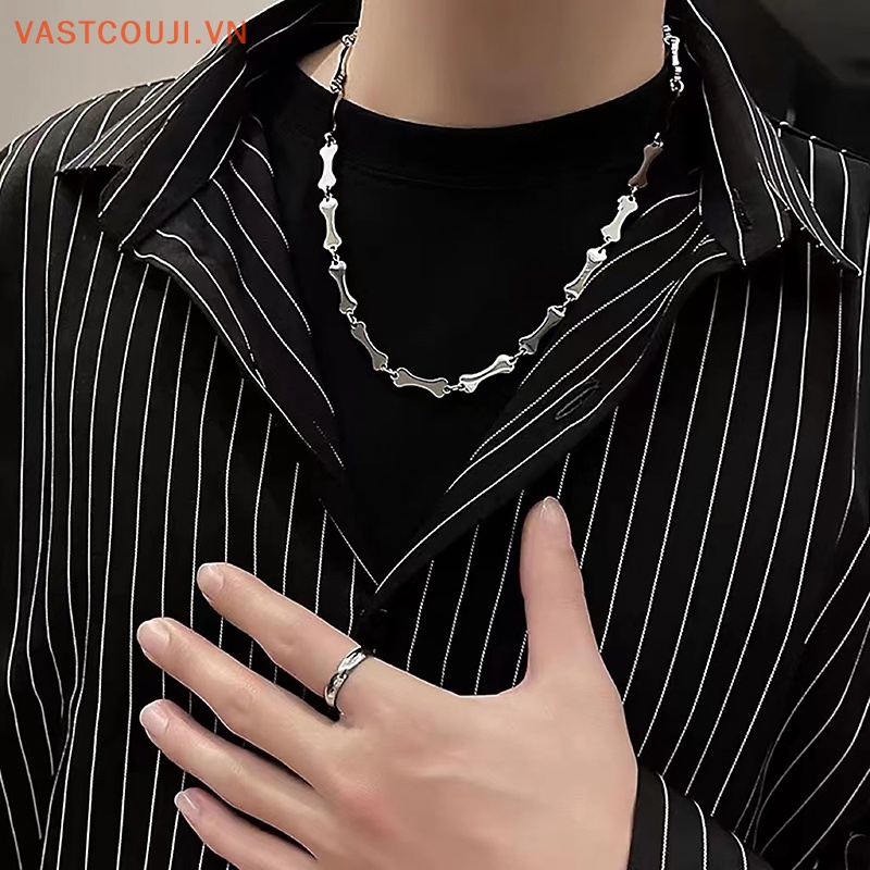 Vòng Tay Dây Xích Bằng Thép Titan Không Phai Màu Phong Cách Gothic Cho Nam Và Nữ