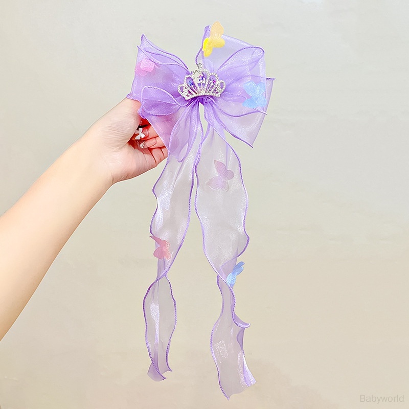 Kẹp Tóc Hình Vương Miện Phối Lưới Xinh Xắn Cho Bé Gái