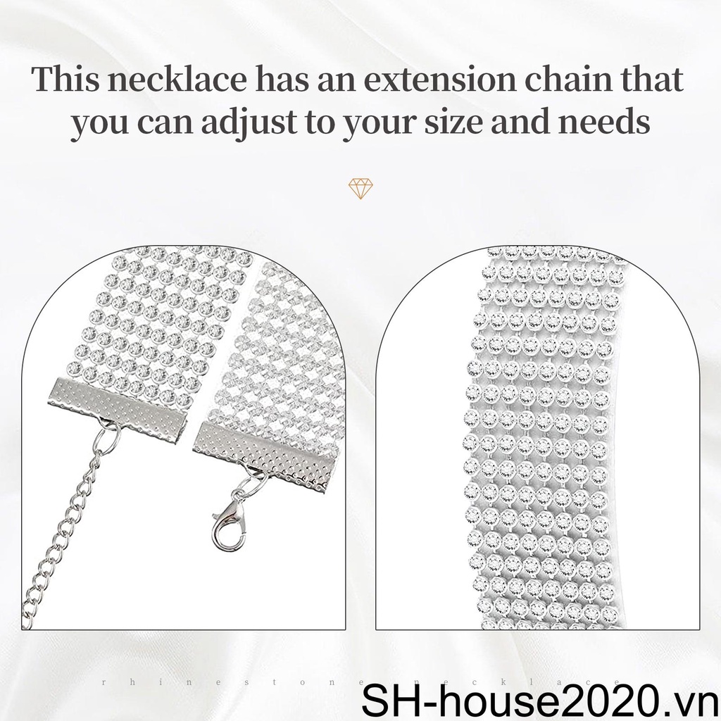 Vòng Cổ Choker Nhiều Lớp Đính Đá Pha Lê Thời Trang Dành Cho Nữ