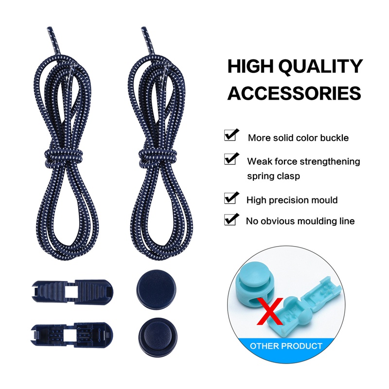 Set 5 Cặp Dây Giày Co Giãn Có Khóa Phản Quang Một Kích Cỡ Phù Hợp Với Tất Cả Người Lớn Và Trẻ