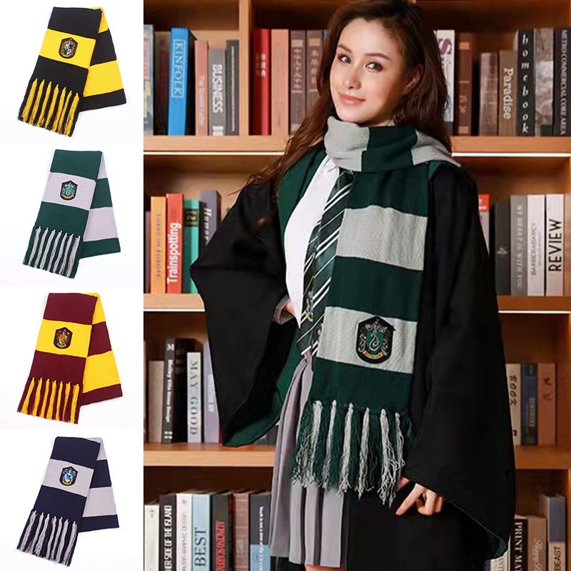 Khăn Choàng Cổ Hai Lớp Dày Dặn Ấm Áp Phong Cách Harry Potter 200 * 20cm Dành Cho Nam Và Nữ