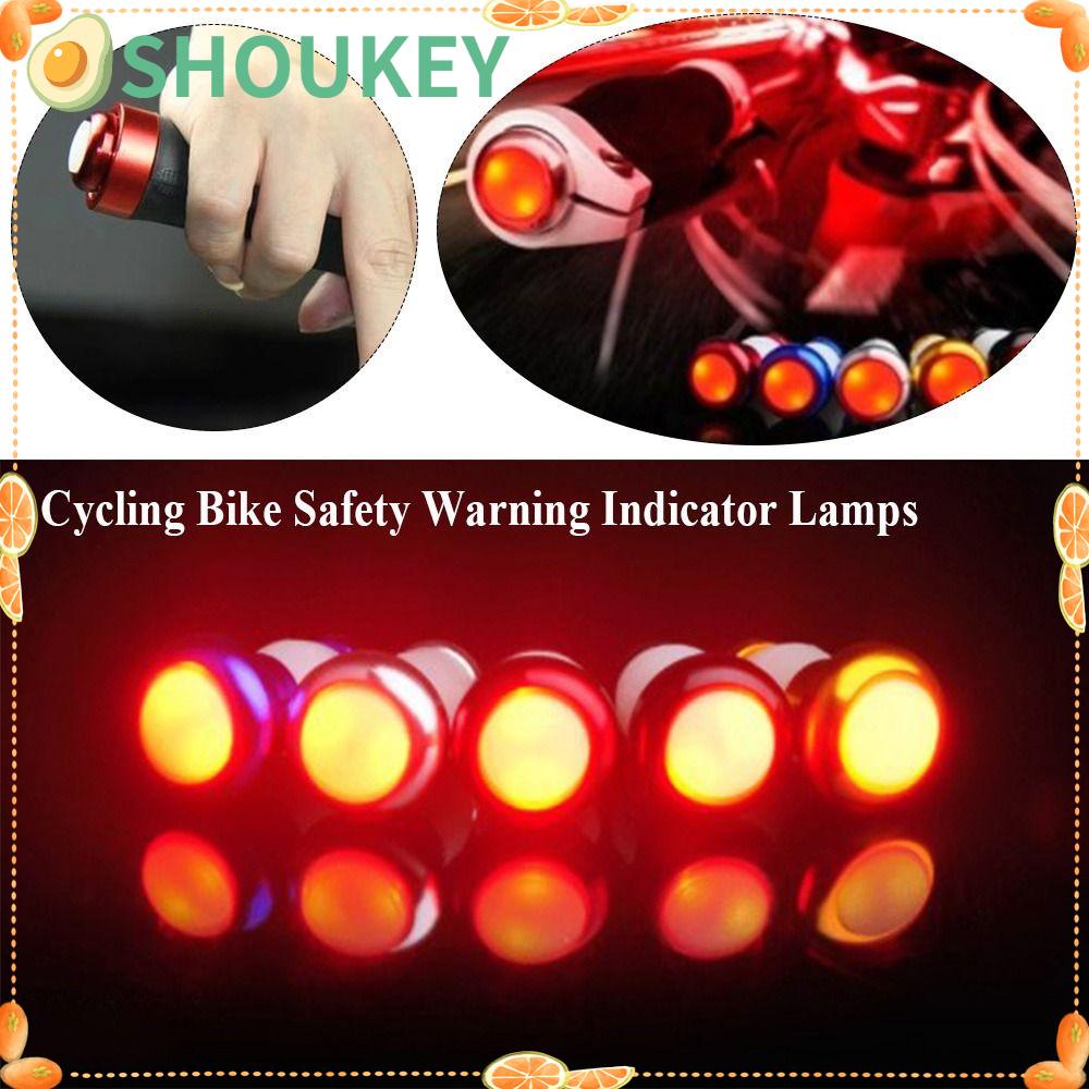 SHOUKEY Set 2 Đèn LED CNC Cảnh Báo Nhiều Màu Gắn Tay Lái Xe Đạp