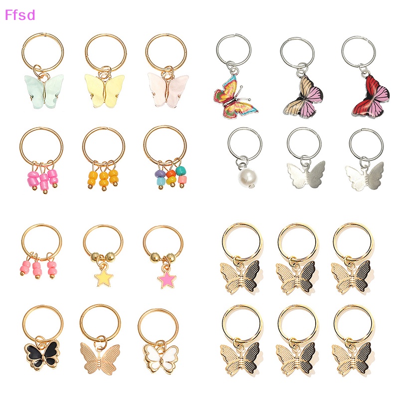 {Ffsd} Set 6 Kẹp Tóc Kim Loại Hình Ngôi Sao Bướm Phong Cách Phương Tây Tự Làm Phụ Kiện Tóc Cho Nữ * Bán Chạy