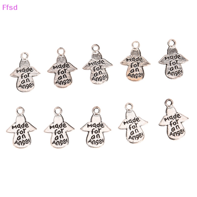 {Ffsd} Set 50 Mặt Dây Chuyền Bạc Hình Thiên Thần Tây Tạng DIY Làm Trang Sức Bán Chạy