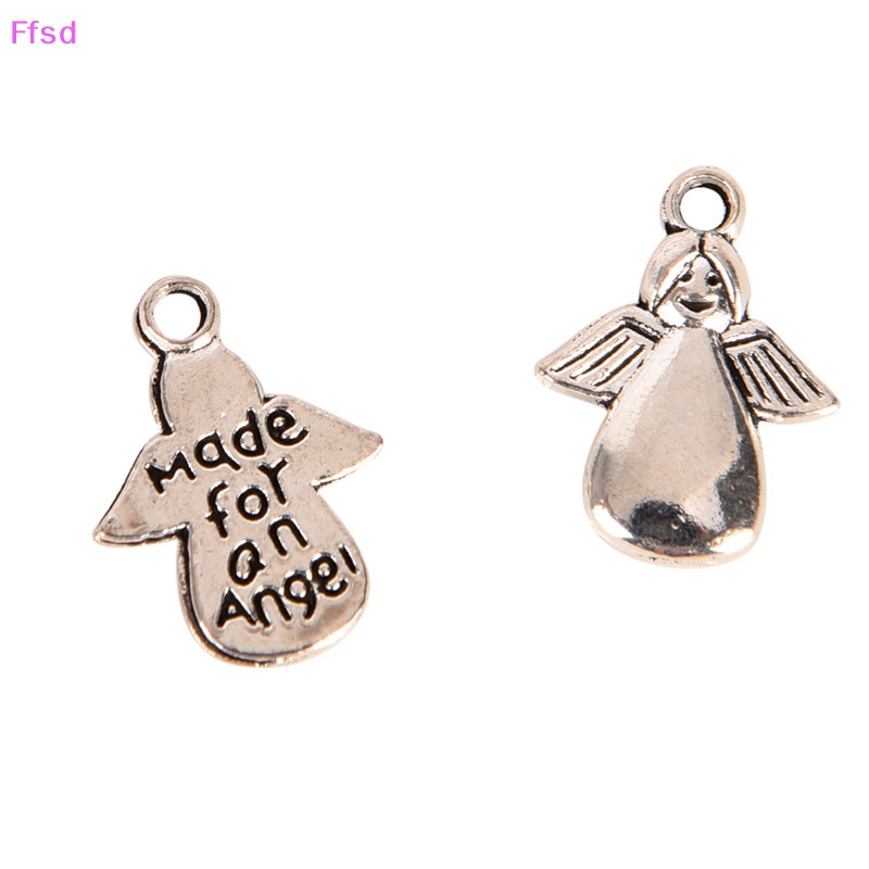 {Ffsd} Set 50 Mặt Dây Chuyền Bạc Hình Thiên Thần Tây Tạng DIY Làm Trang Sức Bán Chạy