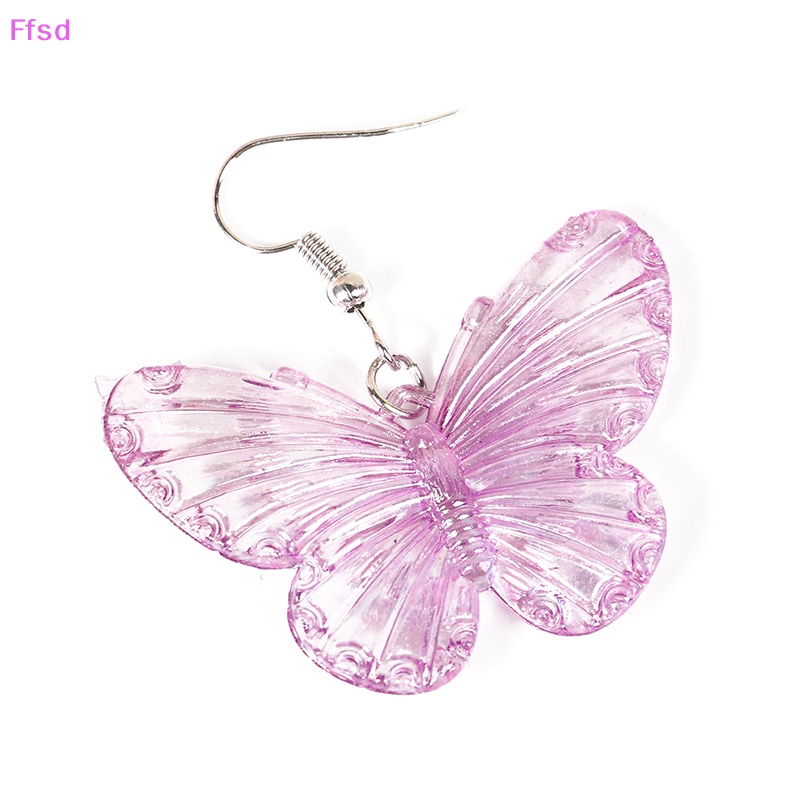 1 Đôi Bông Tai Acrylic Hình Bướm Nhiều Màu Thời Trang Dành Cho Nữ