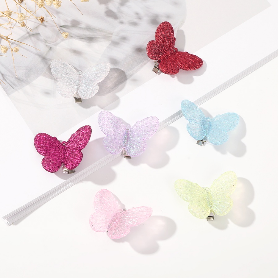 Set 5 Kẹp Tóc Nhựa Hình Bướm Dễ Thương Cho Bé Gái