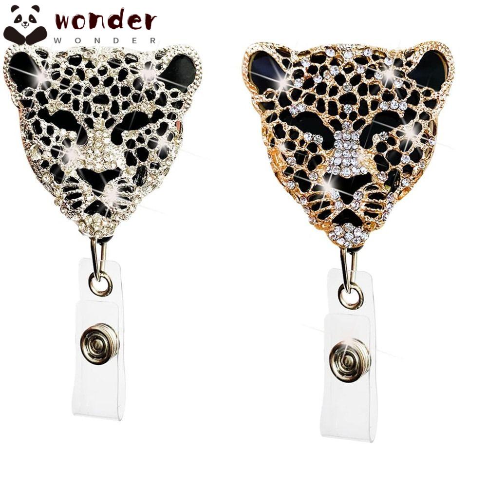 WONDER Set 2 Móc Khóa Có Thể Thu Gọn Bằng Hợp Kim Họa Tiết Da Báo Cho Y Tá Văn Phòng