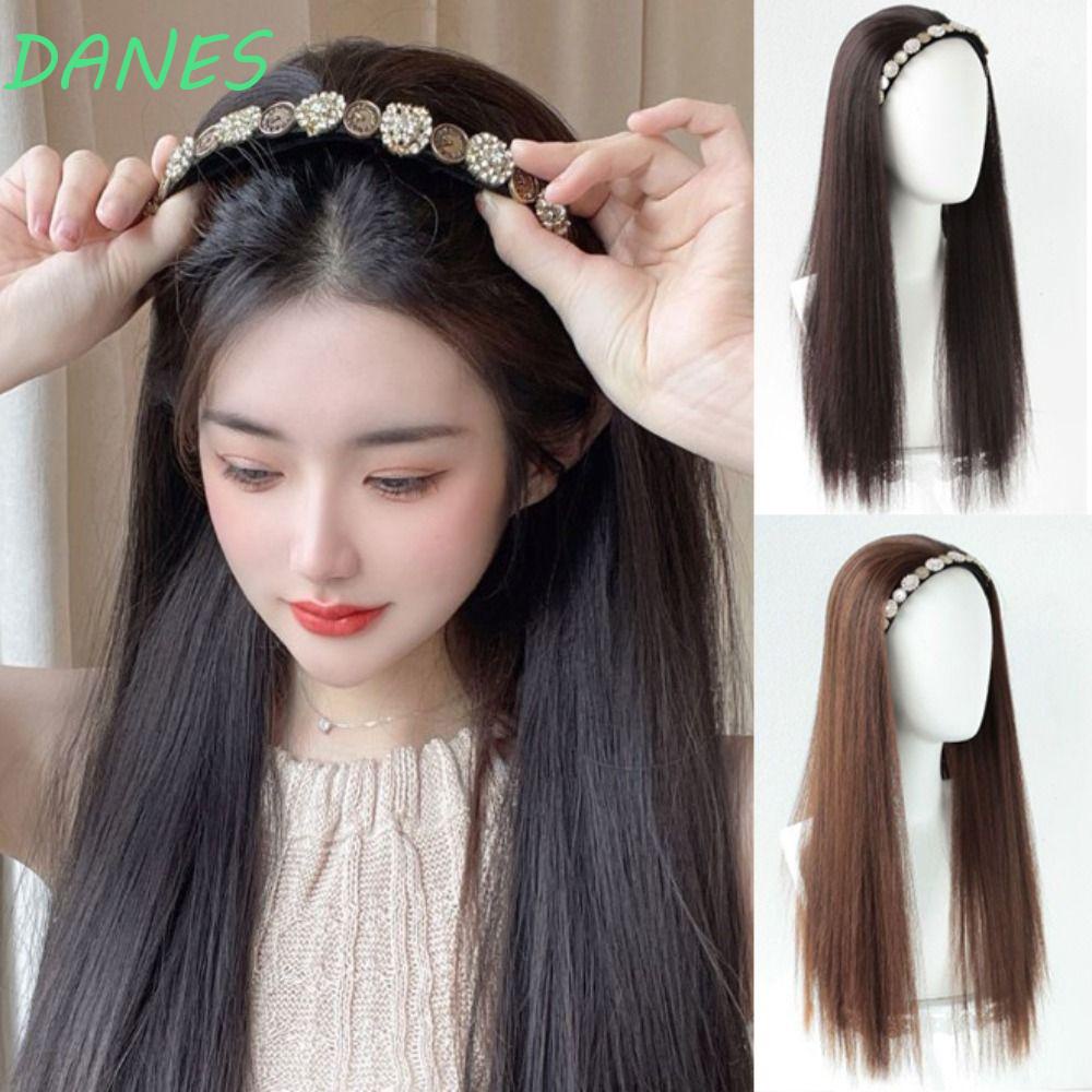 DANES Tóc Giả Có Kẹp Màu Đen / Nâu Thời Trang Mùa Hè Cho Nữ
