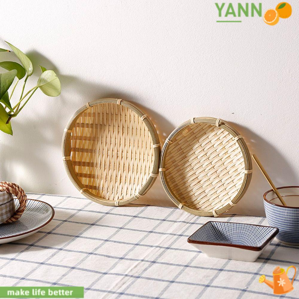 YANN1 Giỏ Đựng Bánh Mì Bằng Tre Đan Hình Tròn Tiện Dụng Cho Nhà Bếp