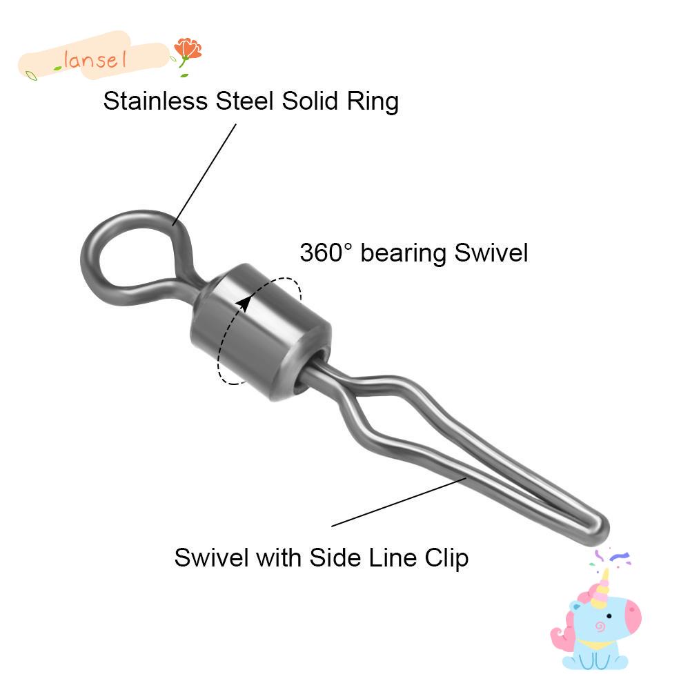 LANSEL Set 100 Móc Câu Cá Kèm Kẹp Giữ Tiện Lợi