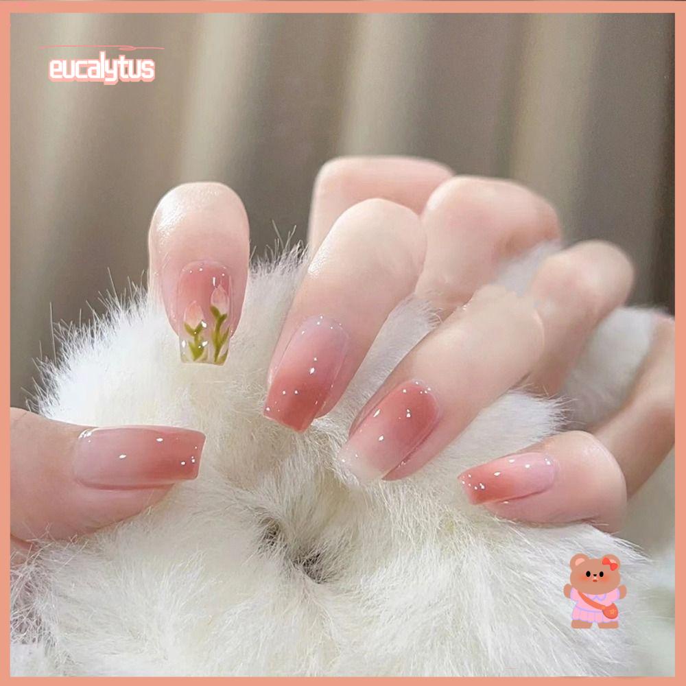 EUTUS Bộ Móng Tay Giả Bằng Acrylic Có Thể Tháo Rời Thời Trang Cho Nữ
