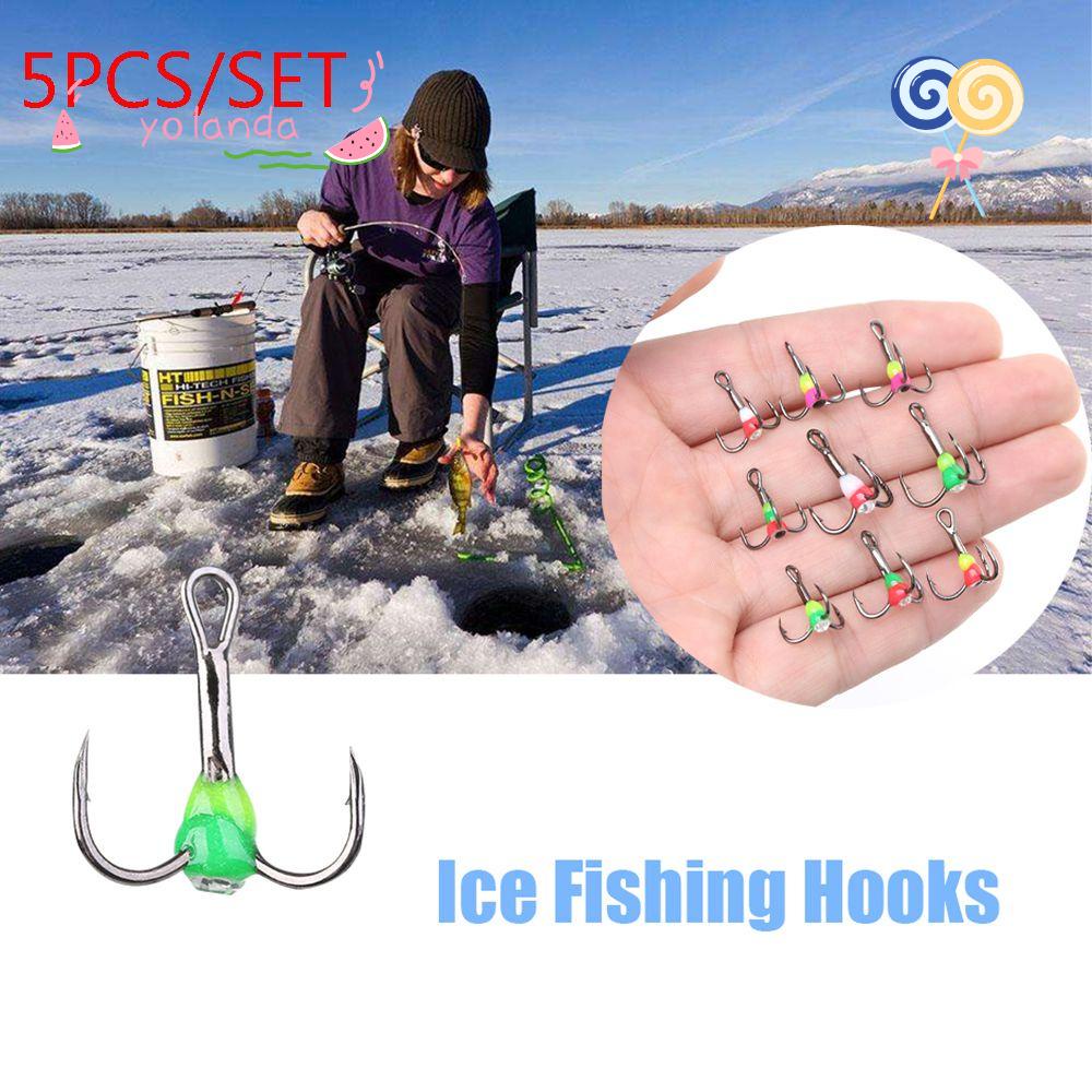 YOLA Set 5 Lưỡi Câu Cá Bằng Thép Carbon Siêu Bền # 6 # 8 # 10 #