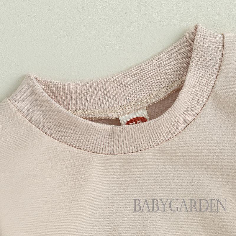 Set Đồ 2 Món Gồm Áo Thun Tay Dài Màu Trơn + Quần Dài Co Giãn Dành Cho Trẻ Em 0-3 Tuổi