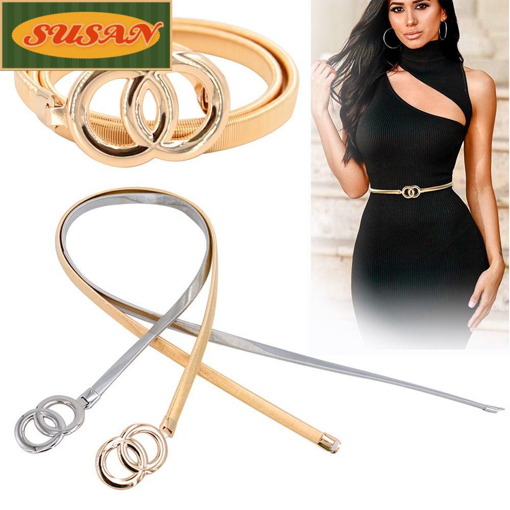 SUSANS Thắt Lưng Co Giãn Phối Vòng Kim Loại Dành Cho Nữ