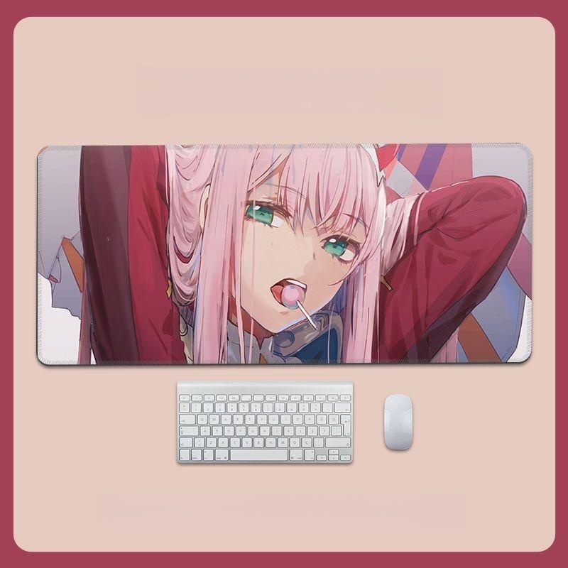 Tấm Lót Chuột Và Bàn Phím in Hình Darling in the FRANXX Hai Chiều Màu Hồng Dễ Thương