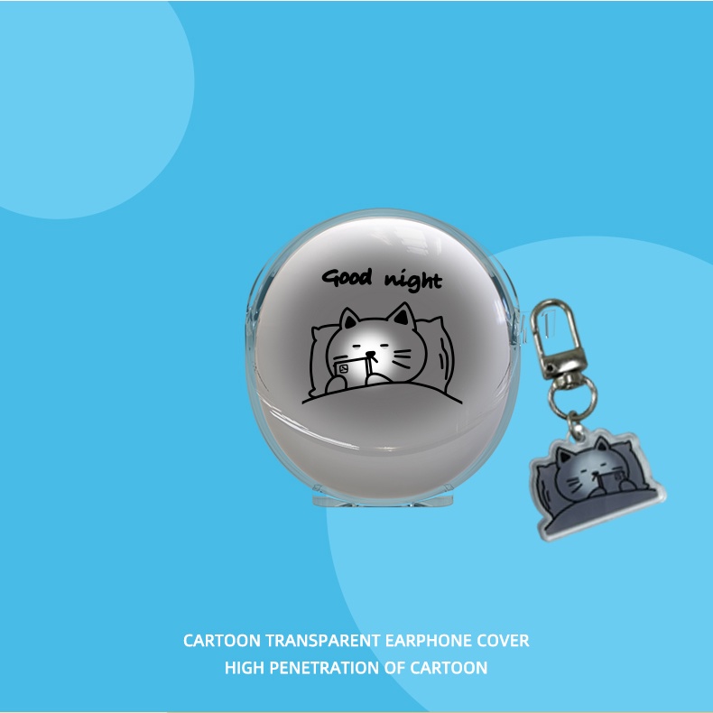 Vỏ Bảo Vệ Hộp Sạc Tai Nghe Bluetooth Không Dây OPPO Enco air3 Bằng TPU Mềm Trong Suốt Kèm Móc Khóa Hoạt Hình