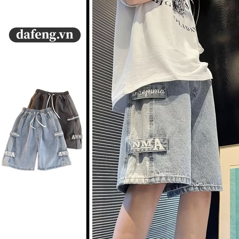 Quần Short Denim Trơn Thời Trang Hàn Quốc Cá Tính Cho Nam