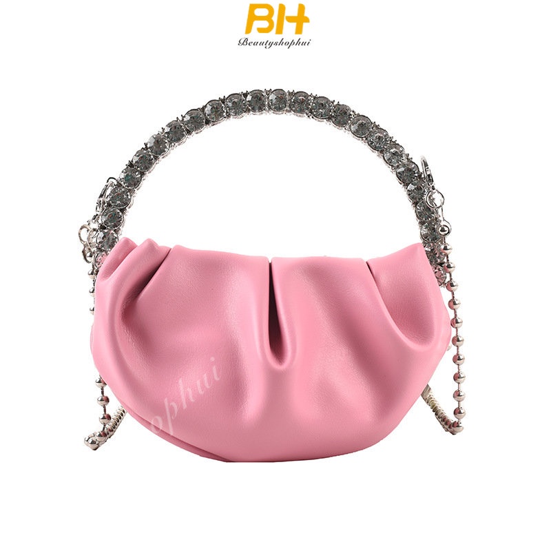 Túi Đeo Chéo Vai Xếp Ly Dát Kim Cương Phiên Bản Hàn Quốc Thời Trang Mới 2023 Dành Cho Bạn Nữ