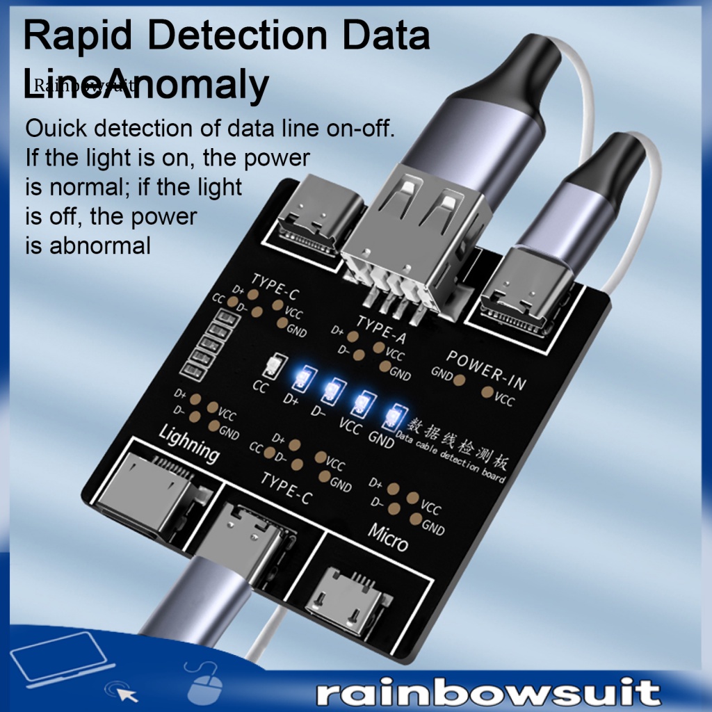 Bảng Mạch Kiểm Tra Cáp Dữ Liệu USB Type-C 8-Pin Cho Android iOS