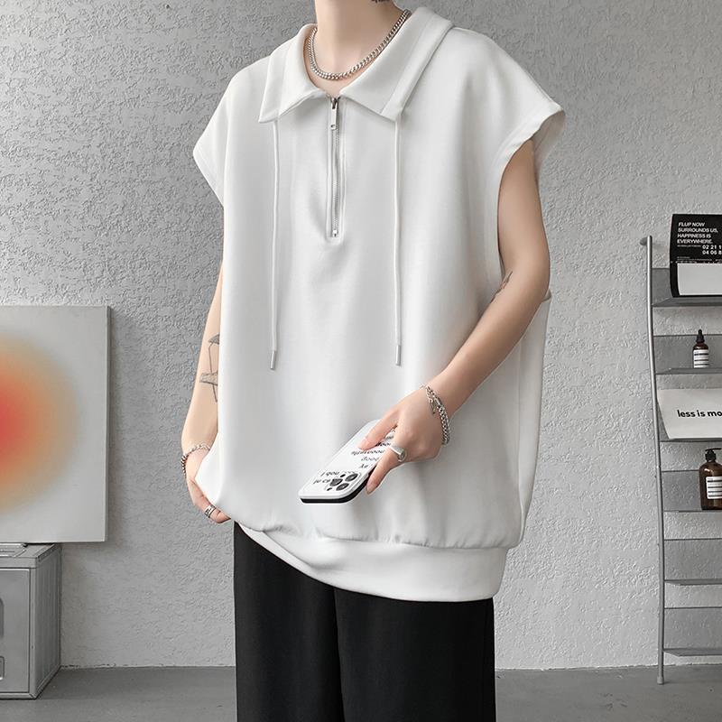 Áo Thun polo Sát Nách Có Khóa Kéo Phong Cách Thể Thao Thời Trang Mùa Hè Cho Nam