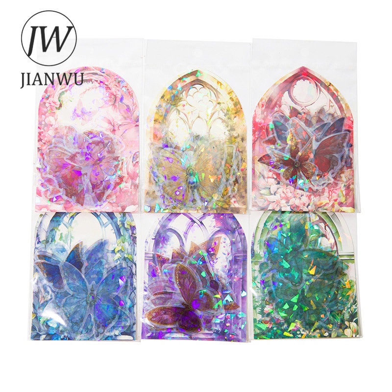 Set 30 Tấm Hình Dán PET Goo Họa Tiết Bướm Vintage Sáng Tạo DIY