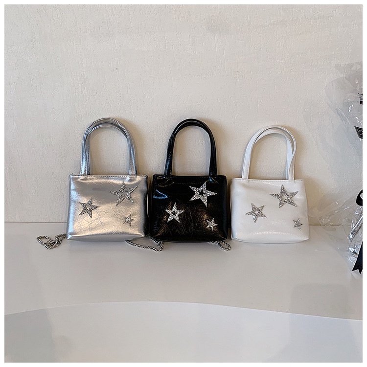 Túi Xách Đeo Vai / Kẹp Nách Phối Dây Xích Phong Cách Thời Trang Hàn Quốc Y2k