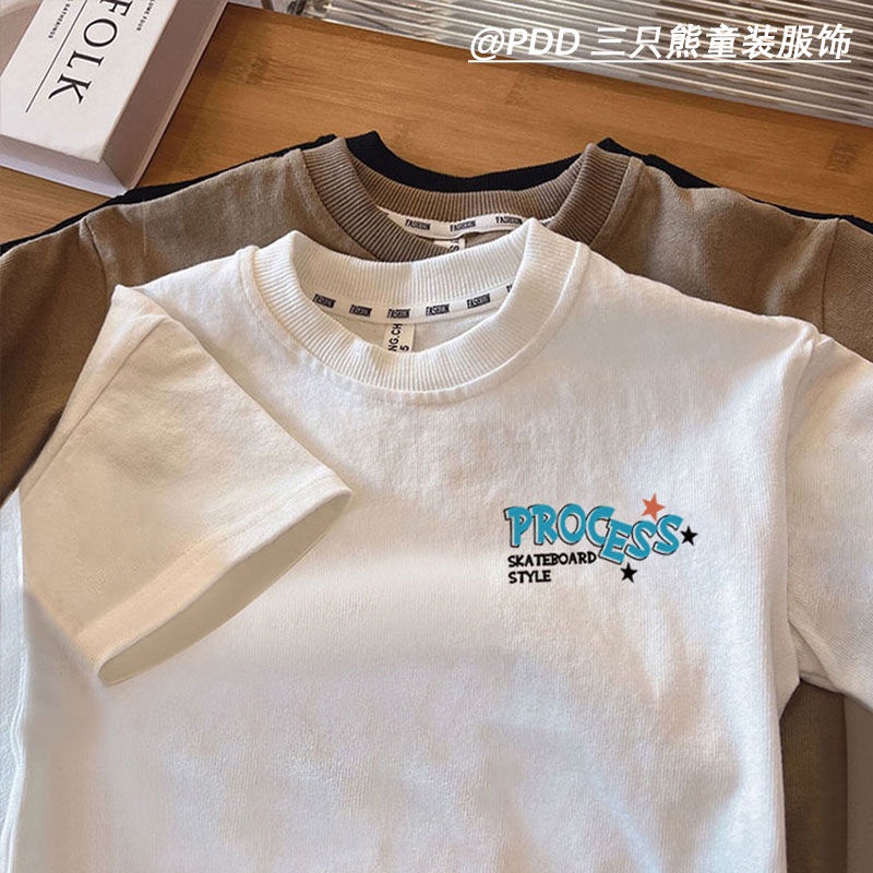 Áo Thun Tay Ngắn Chất Liệu 100% Cotton Mỏng In Họa Tiết Hoạt Hình Cho Bé