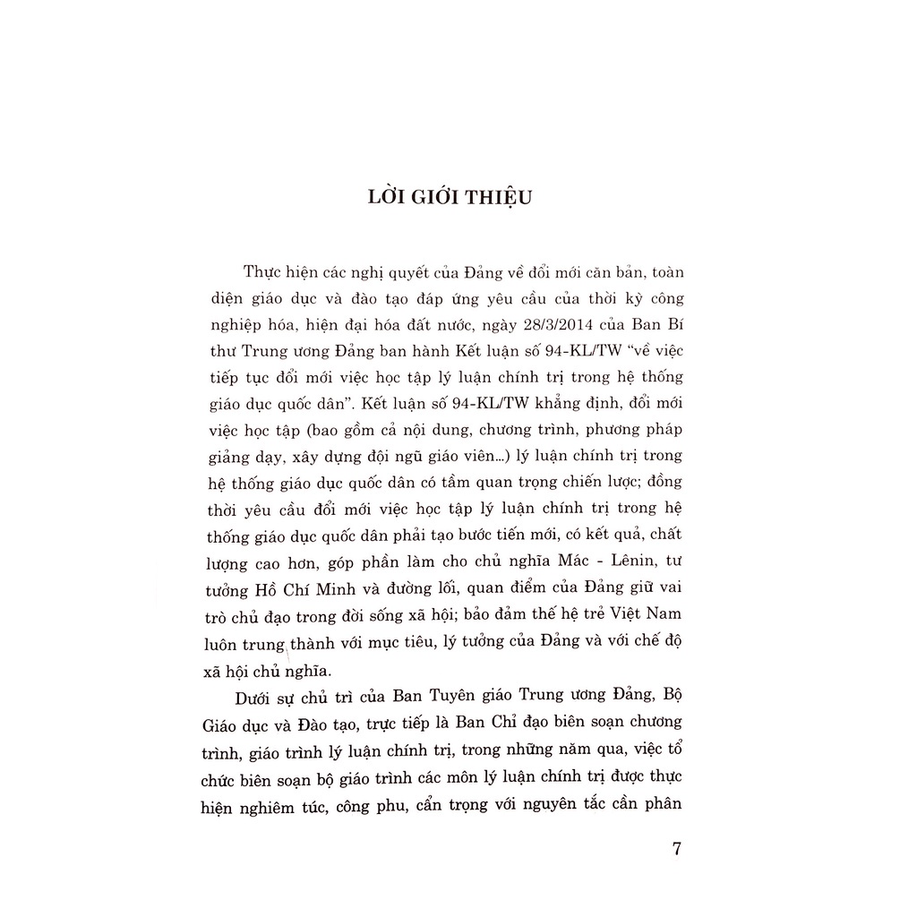 Sách -  Giáo Trình Lịch Sử Đảng Cộng Sản Việt Nam( Dành cho bậc ĐH hệ không chuyên lý luận chính trị)