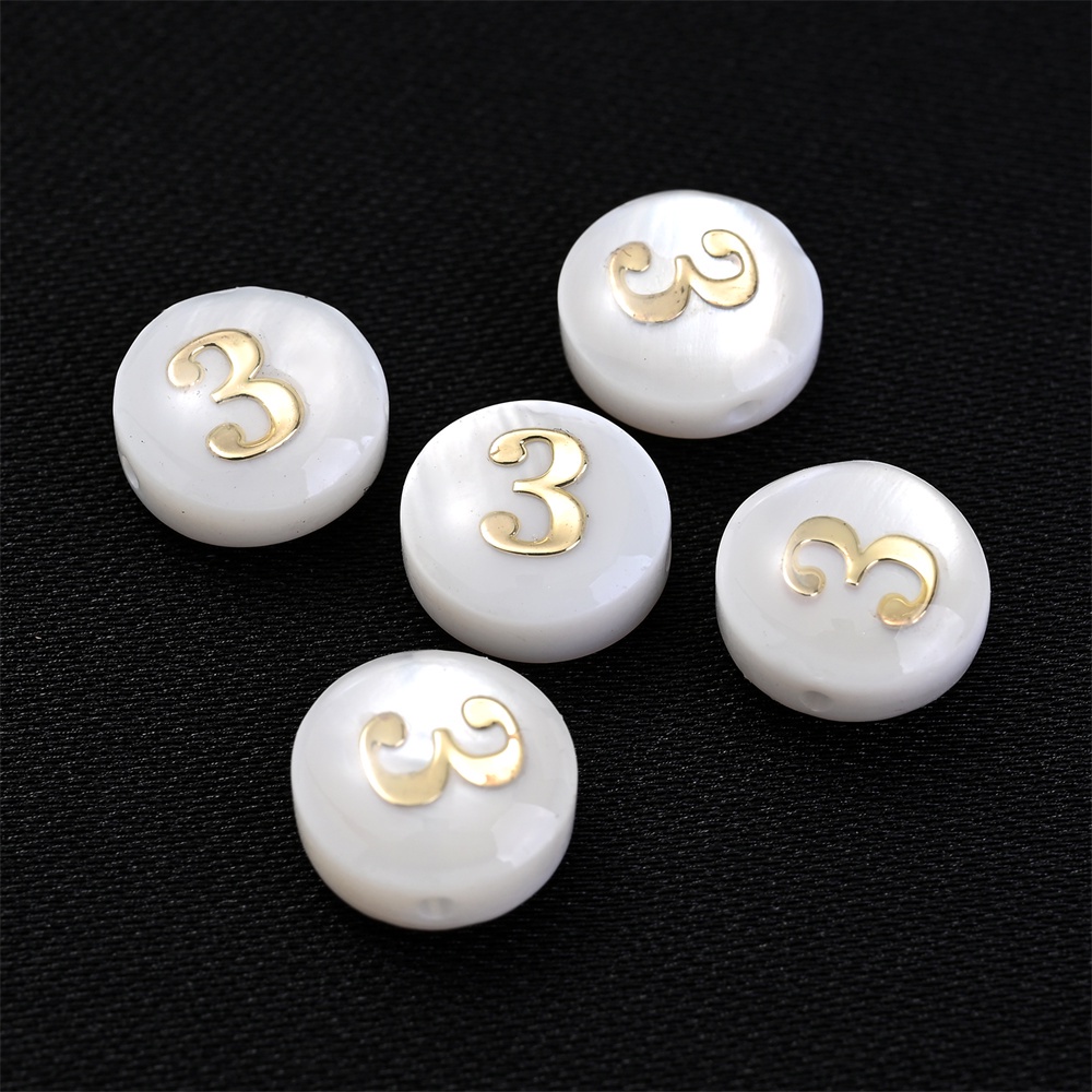 Set 5 Hạt Xâu Chuỗi Hình Vỏ Sò Số 0-9 Dùng Làm Trang Sức diy