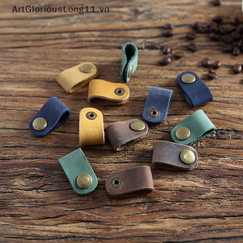 Kẹp Da Quấn Dây Cáp Sạc USB Để Bàn Bảo Vệ Mang Đi Tiện Lợi