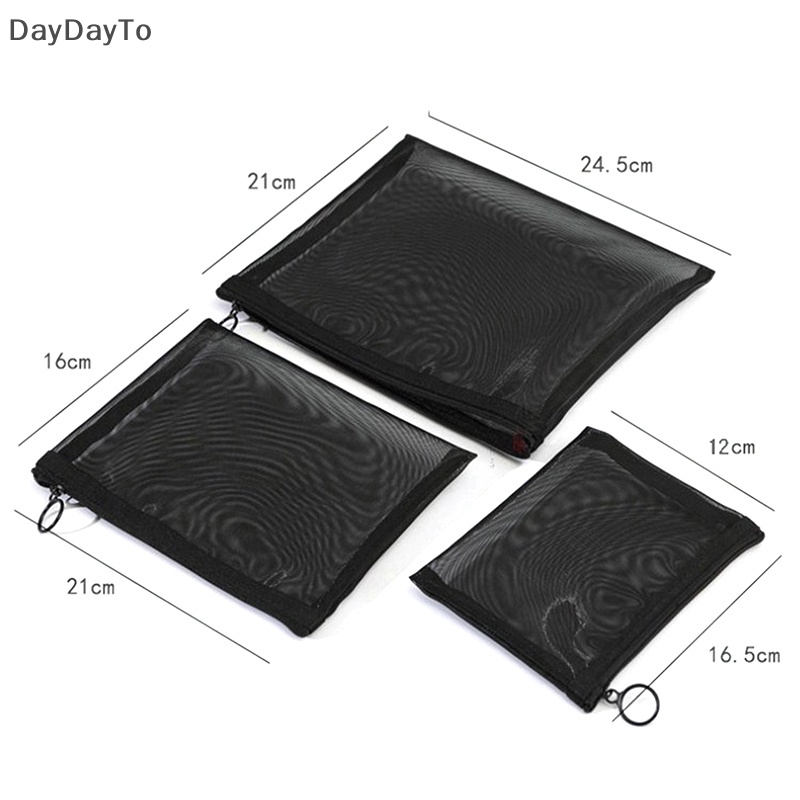 1 Túi Lưới Đựng Mỹ Phẩm / Đồ Trang Điểm Trong Suốt Chấm Bi Có Khóa Kéo Tiện Dụng Cho Nữ
