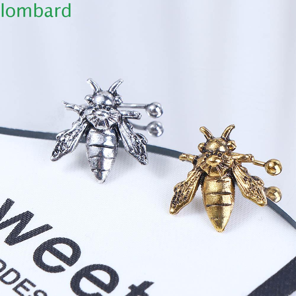 LOMBARD Khuyên Kẹp Vành Tai Hình Côn Trùng Bằng Kim Loại Màu Sắc Vintage