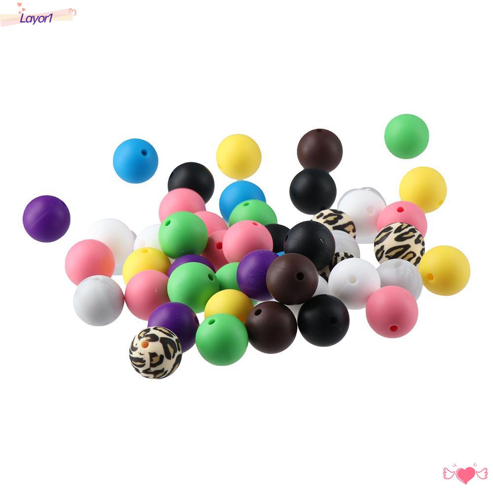 LAYOR1 Bộ 100 Hạt Silicone Xâu Chuỗi Làm Trang Sức 15mm / 0.59 "
