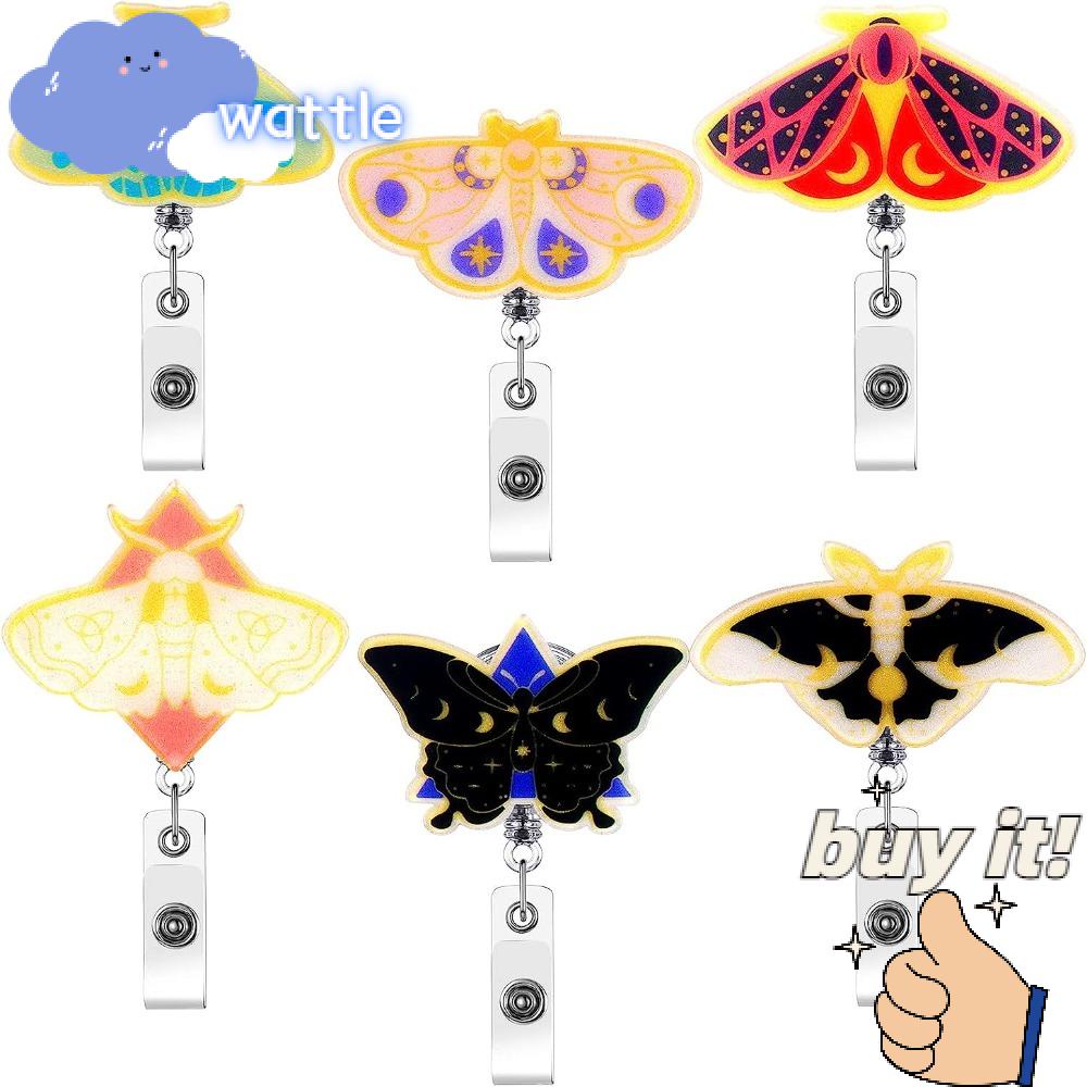 WATTLE Set 6 Giá Đỡ Móc Chìa Khóa Bằng Nhựa Hình Bươm Bướm Nhiều Màu Sắc Có Thể Thu Gọn Cho Văn Phòng