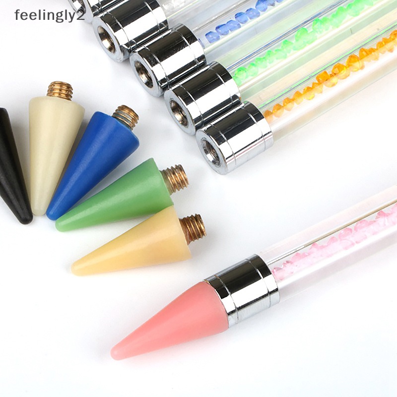 Set 5 Đầu Bút Chì Thay Thế Đính Đá Trang Trí Móng Tay