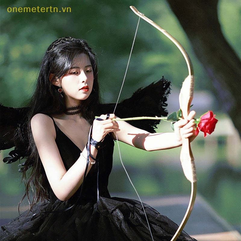 1 Đôi Cánh Thiên Thần Lông Vũ Trắng Đen Dành Cho Trẻ Em Và Người Lớn