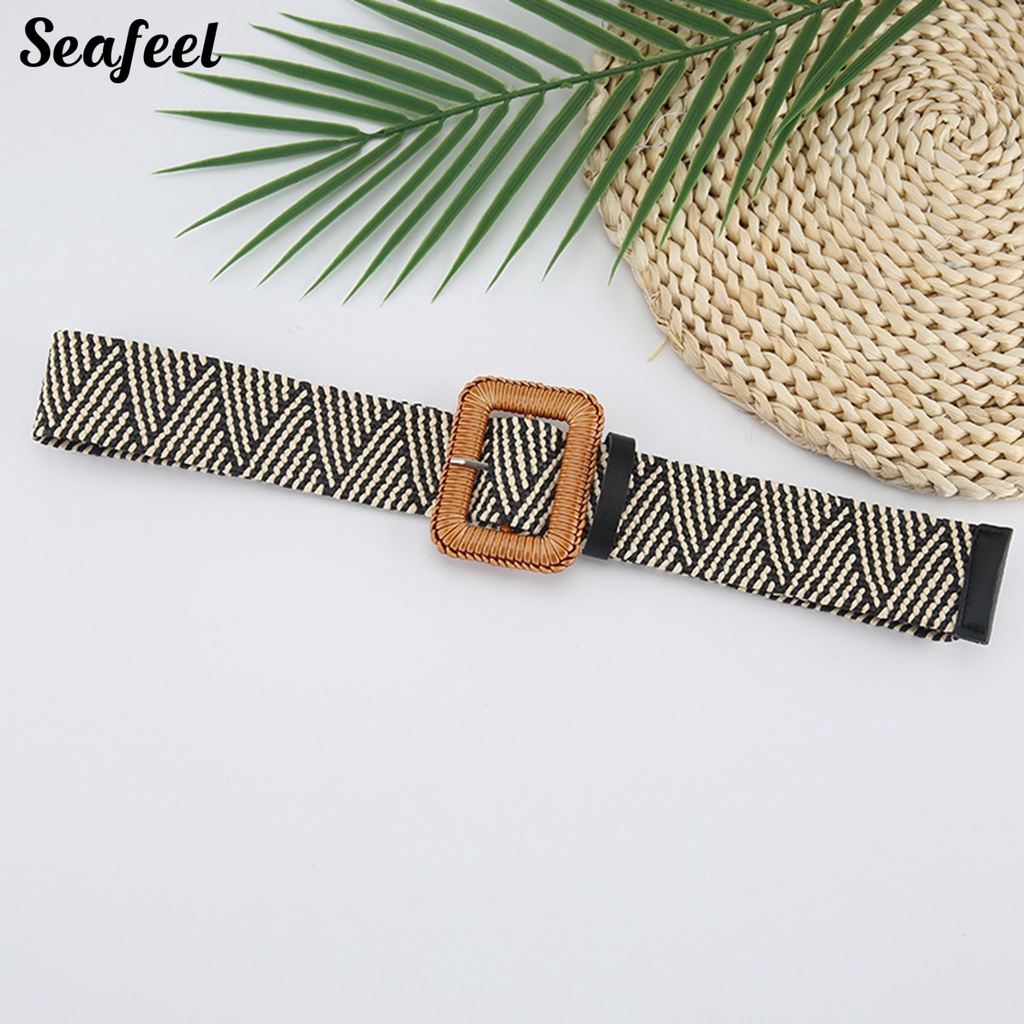 Thắt Lưng Bện Dây Khóa Vuông / Tròn Thời Trang Hàn Quốc Cho Nữ